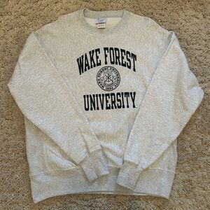 Wake Forest University Grey Crewneck Champion Sweatshirt